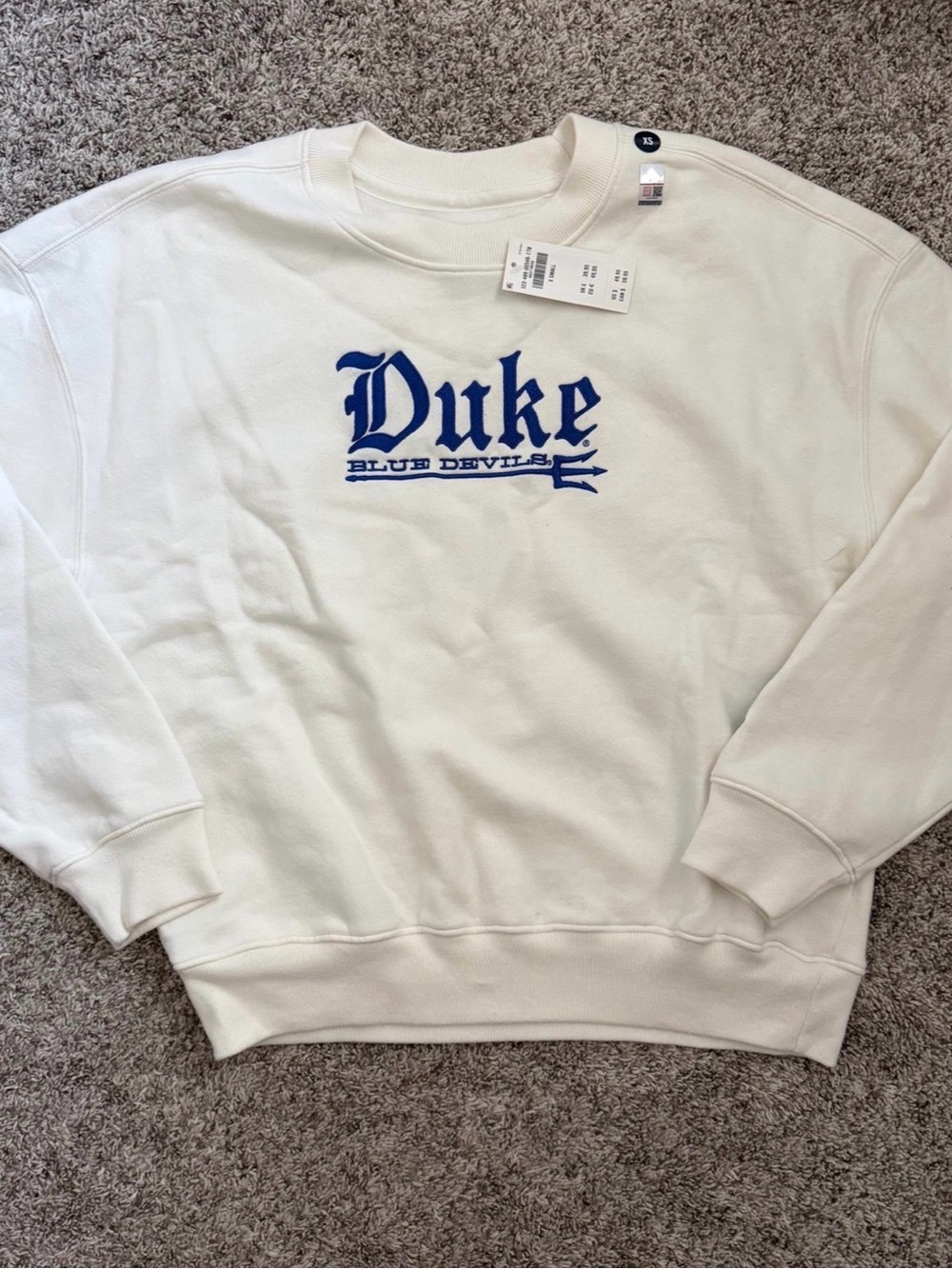 BRAND NEW Hollister Cream Duke University Crewneck